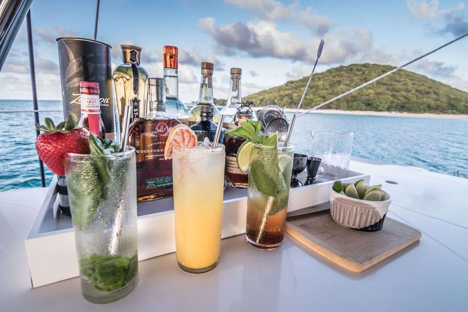 cocktails in the flybridge