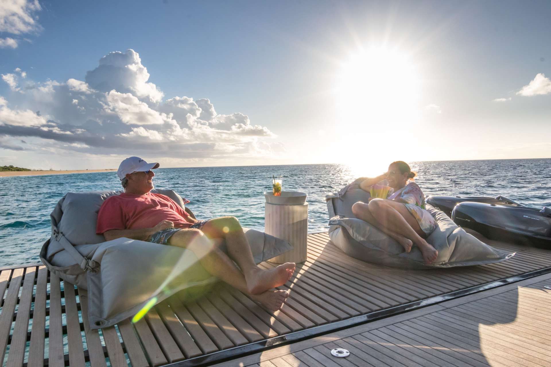 aft deck lounging
