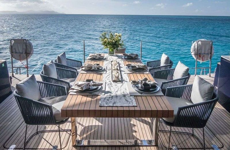 aft deck dining table