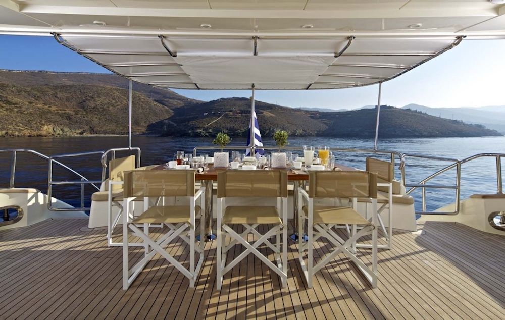 Aft deck dining area