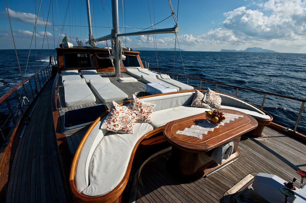SILVER STAR Amalfi Coast Gulet Charter Lounging