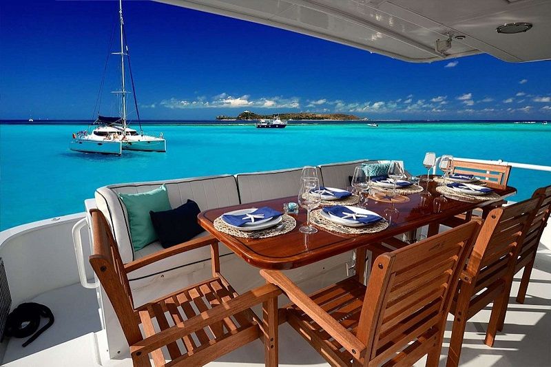 aft deck dining area