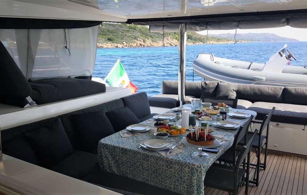 aft deck dining area