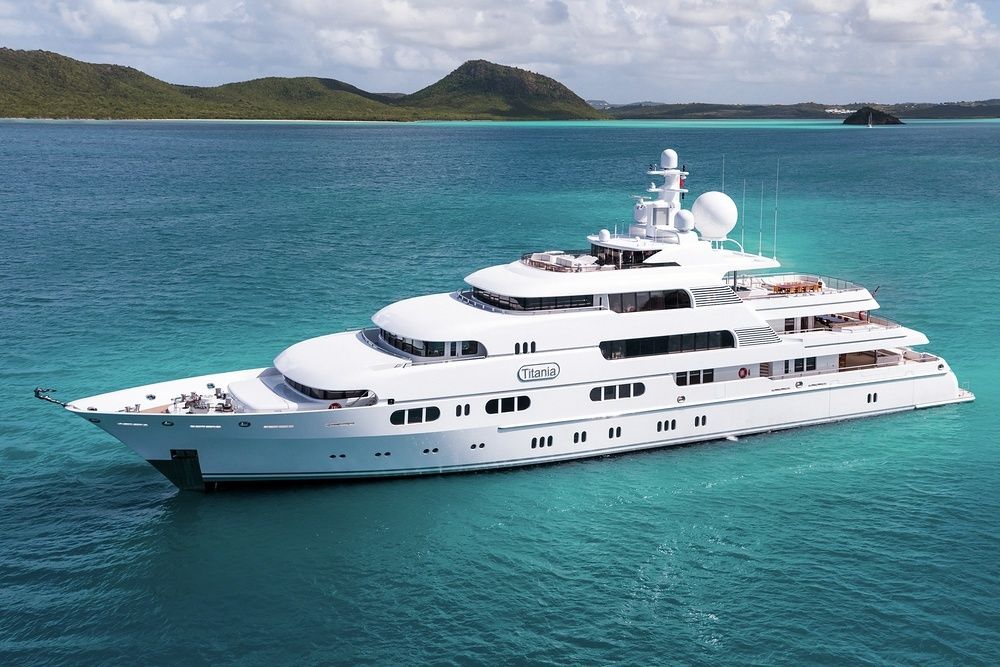 Luxury Crewed Motor Yacht Titania Lurssen 73m 7 Cabins St Barths Virgin Islands Bahamas Monaco Amalfi Coast Boatbookings