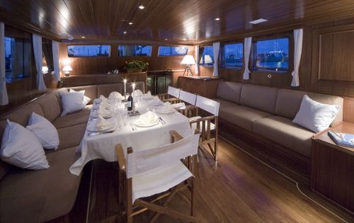 TIZIANA Abeking & Rasmussen 116 Luxury Sailing Yacht Dining