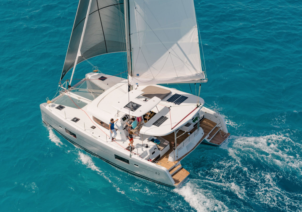 Bareboat Catamaran Yacht Aerial