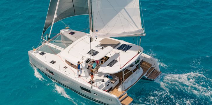 Bareboat Catamaran Yacht Aerial