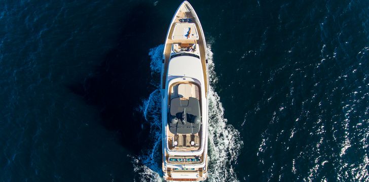 PENELOPE Motor Yacht Aerial Cruising