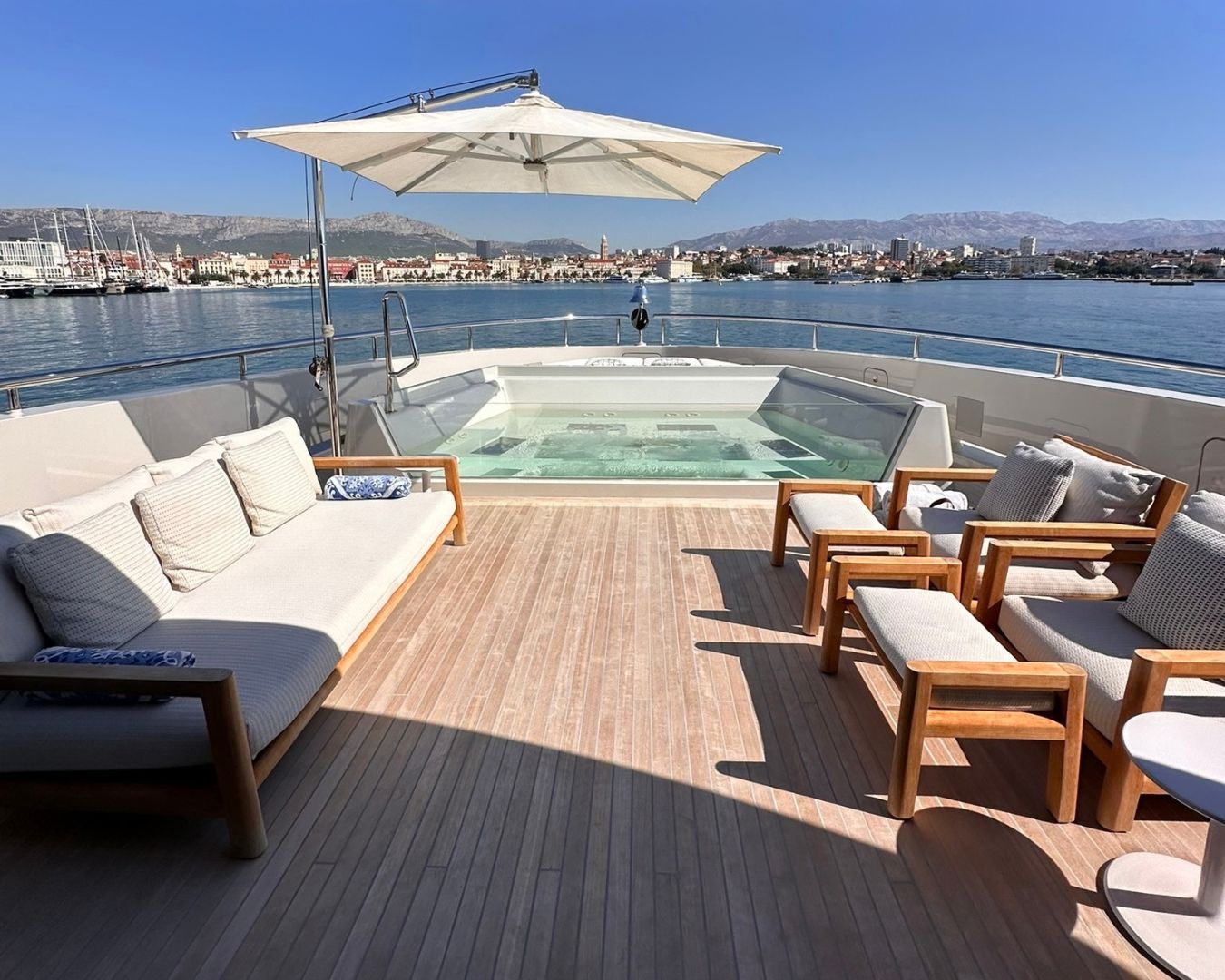 Pool on yacht deck