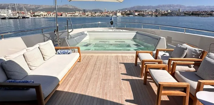 Pool on yacht deck