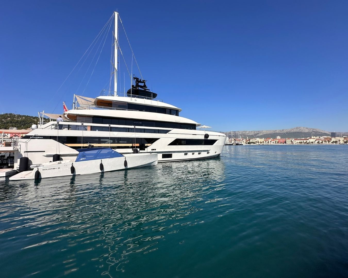 superyacht docked at split harbour