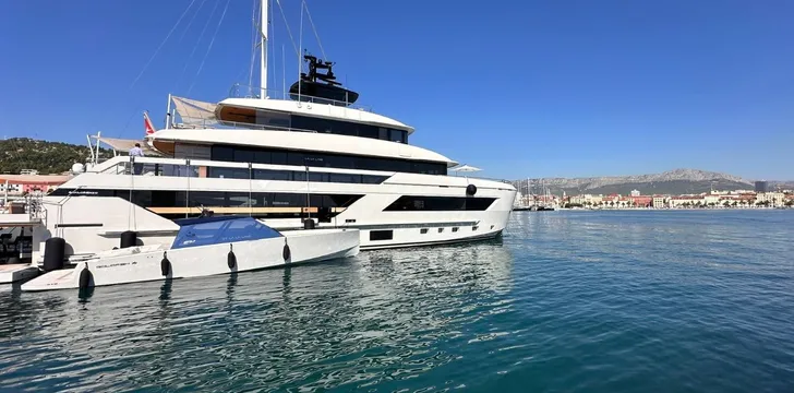 superyacht docked at split harbour