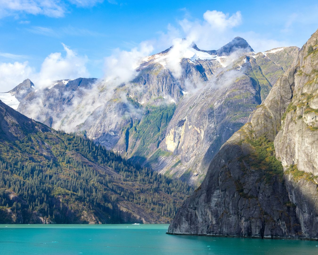 waterway through alaskan mountains