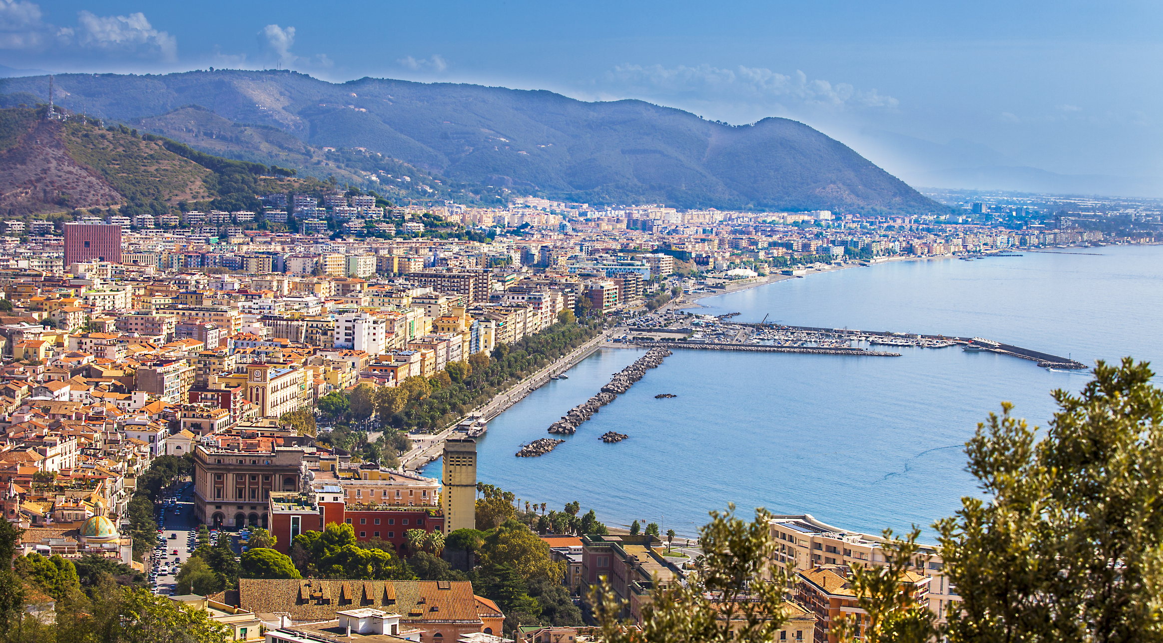 breathtaking view of salerno during your amalfi coast yachting