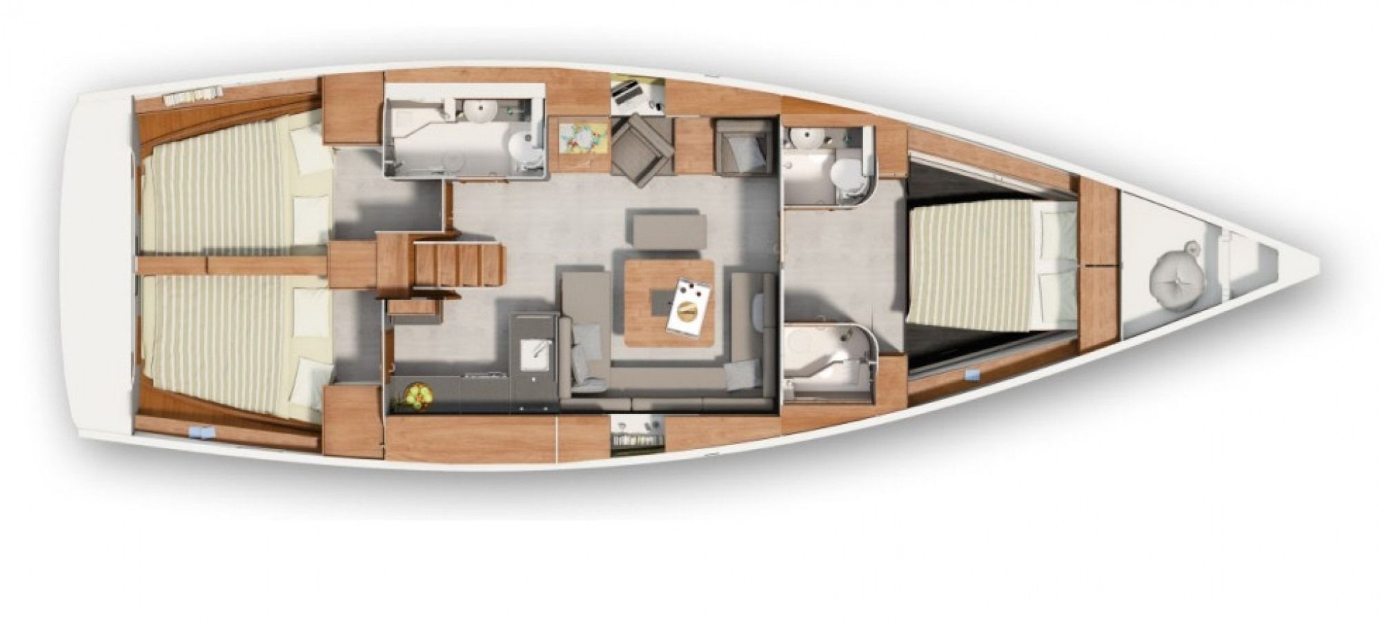 Hanse 455 3 Cabin Layout